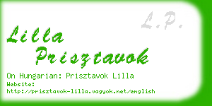 lilla prisztavok business card